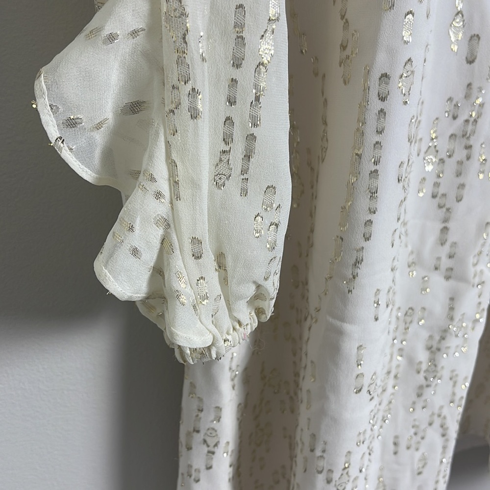 Lilly Pulitzer Belle Silk Dress. Coconut w Metallic. Size 6. - Picture 6 of 12